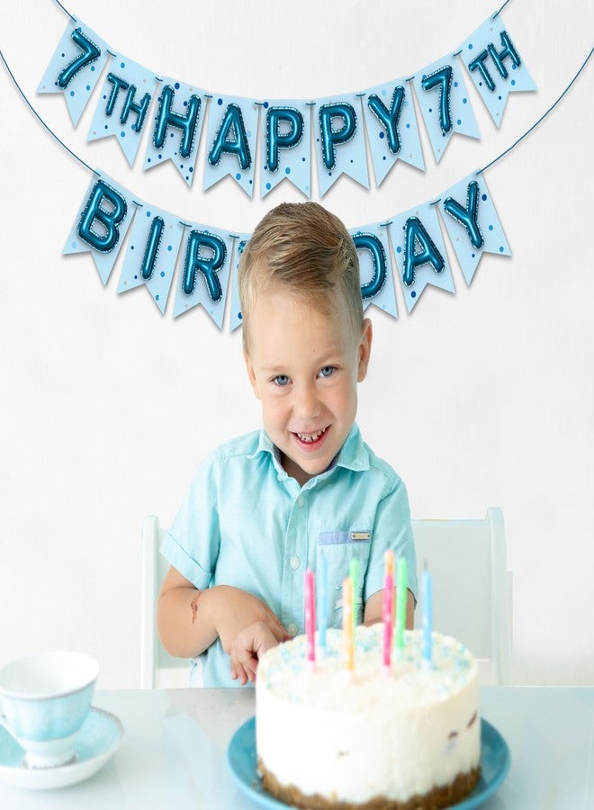 Wobbox 7th Happy Birthday Banner, 7th Happy Birthday Decoration Items (Blue) (FP4542) - Image 4